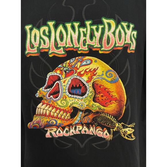 Los Lonely Boys Black Skull T-Shirt. Size XL - Picture 3 of 5